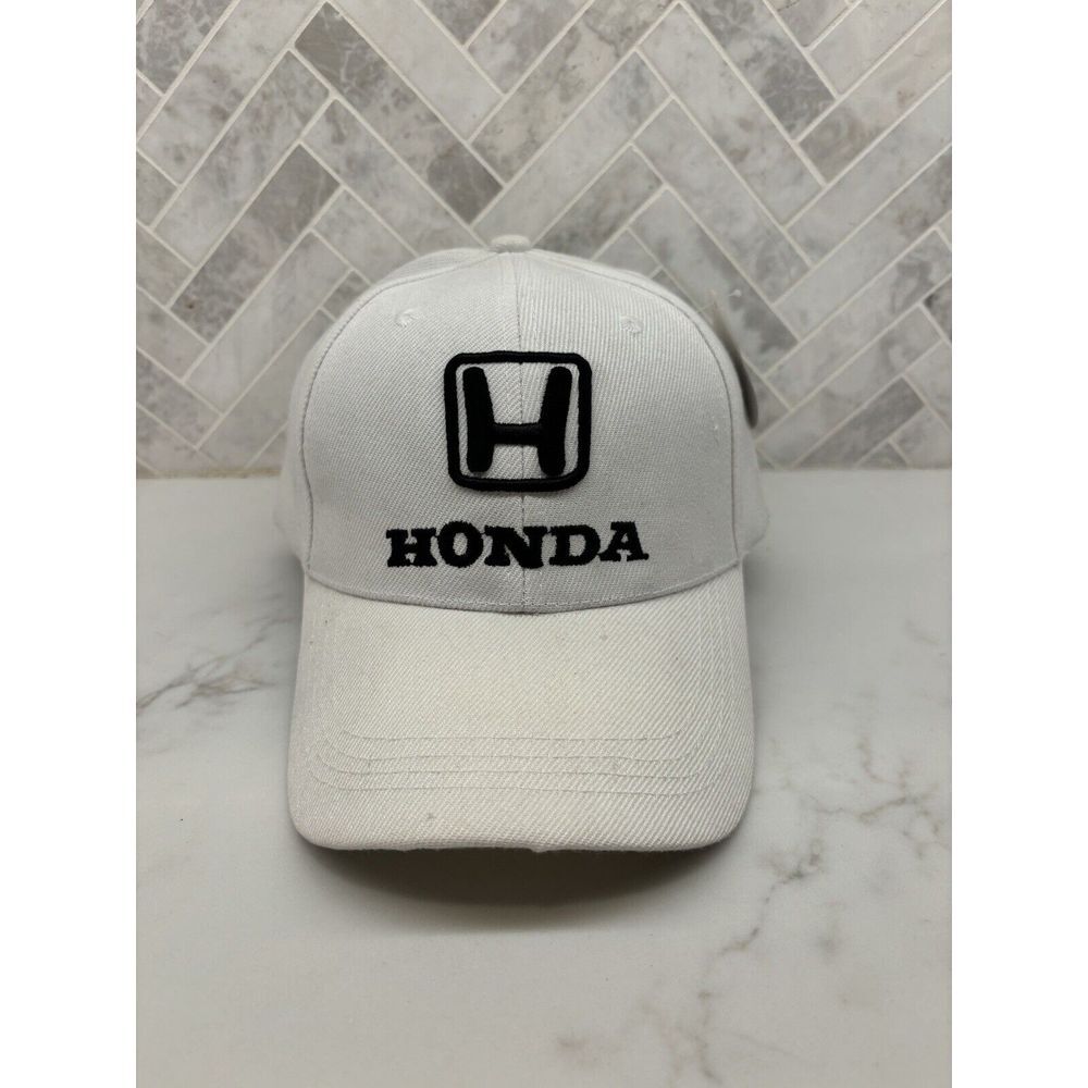 NWT Honda Baseball Hat Cap‎ Embroidered Black White Cars Strapback Adjustable
